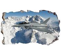 Chicbanners Eurofigher Typhoon Jet Fighter 3D V002 Magic Window Wall Sticker Self Adhesive Poster Wall Art size 1000mm wide x 600mm deep (large)