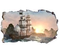 Chicbanners Ghost Pirate Ship V011 Magic Window Wall Sticker Self Adhesive Poster Wall Art Size 1000mm wide x 600mm deep (large)