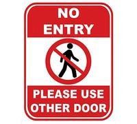 Chicbanners No Entry Please Use Other Door Entrance Warning Safety Sign Self Adhesive Gloss Sticker 160mm x 125mm