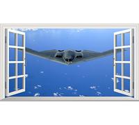 Chicbanners Northrop Grumman B-2 Spirit Jet Bomber 3D V001 Magic Window Wall Sticker Self Adhesive Poster Wall Art size 1000mm wide x 600mm deep (large)