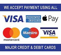 Chicbanners Notice All Major Credit & Debit Cards Accepted Visa Master Card Sign Self Adhesive Gloss Sticker 160mm x 125mm