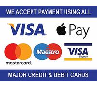 Chicbanners Notice All Major Credit & Debit Cards V2 Accepted Visa Master Card Sign Self Adhesive Gloss Sticker 160mm x 125mm