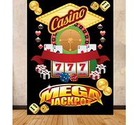Chicbanners Personalised Casino Night LAS VEGAS V25 THEMED BACKGROUND PARTY SCENE SETTER PHOTO BACKGROUND BACKDROP LARGE PRINT 1.5m x 2m MAKES IMPACT