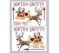 Chicbanners Santa Grotto Santas Father Christmas V4 Sign Notice Directional A1 841mm x 594mm Wall BANNER