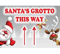 Chicbanners Santa Grotto Santas Father Christmas V8 Sign Notice Directional A1 841mm x 594mm Wall BANNER