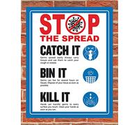 Chicbanners Stop the Spread Catch It Bin It Kill It Stop Virus Notice Sign Directive Poster Graphic Guidance Information A1 POSTER