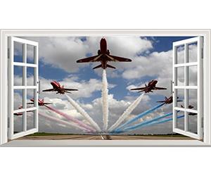Chicbanners The Red Arrows V101 Magic Window Wall Sticker Self Adhesive Poster Wall Art Size 1000mm wide x 600mm deep (large)