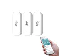 ChicBosomn 3PCS Zigbee Hygrometer Thermometer Sensor, Smart Temperature Humidity Monitor with Remote App Notification Alert, for Home, Greenhouse, Work with Tuya/for Smart Life APP