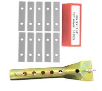 ChicBosomn Paint Scraper Blades, Solid Tungsten Carbide, 10Pcs Replacement Blades with 1pcs Paint Scraper, for Wood Surfacing, 50x12x1.5mm - Square