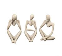 ChicBosomn Thinker Sculpture Ornament,Modern Home Decoration Sculptures Figurines For Abstract Figure Statue Nordic 6 * 5 * 13cm(3 Sandstone Set)