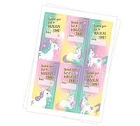 chicChick Thank You Stickers - Personalised Unicorn, Thank You For Coming To My Party (12 Stickers)