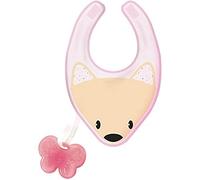 Chicco 0000258210000 "Fresh Bib" Bib with Removable Teething Ring Girl, Pink