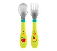 Chicco 0001610230000 First Stainless Steel Cutlery Set, Neutral 18M+, White