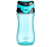 Chicco 12oz. My Tumbler Open Rim Water Bottle with Free-Flow Spout | Spill Proof When Lid is Closed | Flip-Up Carry Handle | Top-Rack Dishwasher Safe | Easy to Hold Toddler Cup | Teal | 2+ Years