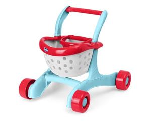 Chicco 2-in-1 First Steps Cart, Sturdy with Wheels, First Steps for Kids, Shopping and Shaping Role Play with Doll Seat, Creative Play, Includes 3 Fruits, First Steps, 9-24 m
