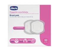 Chicco 60 x White Nursing Pads Day & Night Anti-Bacterial Ultra Absorbent, Soft & Breathable with Adhesive Strips to Hold Pads in Place, Discreet Design