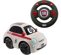 Chicco,7275000000 Fiat 500 Sport Remote Control Car for Kids, Radio Controlled Car with Intuitive Steering Wheel, RC Car with Sounds and Horn, White - Kids Toys Ages 2-6