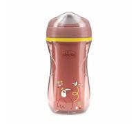Chicco Active Cup Non-Drip Plastic Kids Cup 266 ml, 14+ Months for Learning to Drink with Ergonomic Spout and Easy Sip Valve BPA-Free Pink