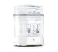 Chicco Modular Bottle Steriliser with Natural Steam Microwave Safe with 3 Configurations Fast up to 6 Bottles of 330ml Ceramic Coated Fast White