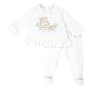 Chicco Baby Girls' Completo coprifasce e ghettina in ciniglia Button, Naturale, 3 Months