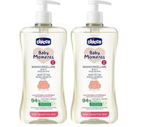 Chicco Baby Moments Sensitive Head to Toe Micellar Bath Wash 200ml (Pack of 2)