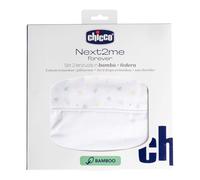 Chicco Bamboo Fibre Bedding Set, 1 Cover Sheet, 1 Flat Sheet with Corners, 1 Pillowcase, Compatible with Mattresses 58 x 110 cm, Compatible with Next2Me Forever Cot, Fantasy with Leaflets