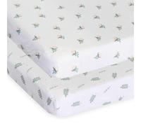 Chicco Bamboo Twin Crib Sheets (2 Pack), Soft and Hypoallergenic, Thermoregulating, Eco-Friendly, Suitable for Sensitive Skin, Greenery, 09101126350990