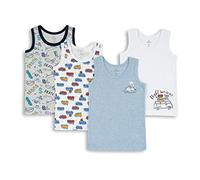 Chicco Boy's 4-Piece Tank top Set Sleeveless Undershirt, Light Blue, 8 Years (Pack of 4)