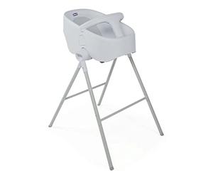 Chicco Bubble Nest, Newborn Baby Bath Tub for up to 12 Months, with Shower Legs and standing Seat for Bath, 2 Configurations, Compact Closure, Maximum 11 kg - Grey (Cool Grey)