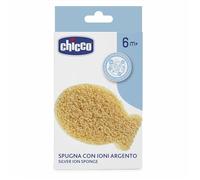 Chicco Children's Sponge with Silver Ions, Soft and Delicate Sponge for Sensitive Skin, with Bacteriostatic Action to Prevent Bacteria and Bad Odors, 6 Months +, Yellow