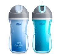 Chicco Double-Wall Insulated Flip-Top Sippy Cup with Silicone Straw and Spill-Free Lid 9oz.| Top-Rack Dishwasher Safe | Easy to Hold with Ergonomic In