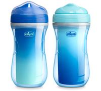 Chicco Double-Wall Insulated Sippy Cup with Bite-Proof Rim Spout and Spill-Free Lid 9oz. | Top-Rack Dishwasher Safe | Easy to Hold Ergonomic Indents