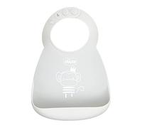 Chicco Easy Roll Rigid Bib, Soft Silicone, Practical, Waterproof, Easy to Clean, Adjustable Collar, Wide Pocket, 6 Months, Pink