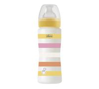 Chicco Fast Flow Wellness Bottle with Physio Teat in Soft Silicone and Soft Sense Finish, Anti-Colic, Reduces Regurgitation and Irritability, Plastic Bottle 330 ml, 4 Months+, Girl