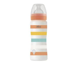 Chicco Fast Flow Wellness Bottle with Physio Teat in Soft Silicone and Soft Sense Finish, Anti-Colic, Reduces Regurgitation and Irritability, Plastic Bottle 330 ml, 4 Months+, Neutral
