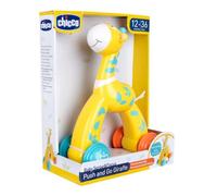 Chicco Giraffe Push & Go Toy for Children 12-36 Months to Promote Psychomotor Education, Stimulates Kids to Run, Colourful Design, Rubber Wheels, Toy for Toddlers