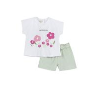 Chicco, Girl's Set, T-shirt and Shorts, with Cute Patterns, Designed in Italy, Baby Clothing 0-24 Months, Birth Gift Ideas, Green (2), 9 Months