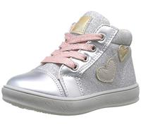 Chicco, Girls' Trainers with Side Zip and Laces, Comfortable, Flexible and Breathable, Perfect for Spring, Autumn and Winter, Children's Shoes, Designed in Italy, silver, 7 UK Child