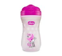 Chicco Glowing Cup Leakproof Tumbler 266 ml, Thermal Cup with Ergonomic Spout and Valve, BPA Free, Pink