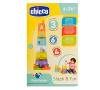 Chicco Apilable Super Tower Pyramid With 6 Cubes And 4 Balls 30x62x30 Cm