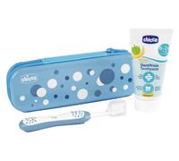 Chicco Junior Toothbrush + Toothpaste 6-24M With Blue Case