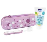 Chicco Junior Toothbrush + Toothpaste 6-24M With Lilac Case