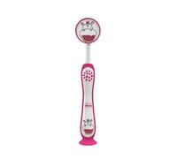 CHICCO | Milk Toothbrush - Suitable for Ages 3-6 Years | Fuchsia, Feminine Colouring, Hippo Theme