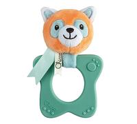 Chicco My Sweet Doudou Panda Red Toy with Soft Plastic Ring Easy Grip for Baby Teething Relief, 3-18 Months
