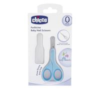 Chicco Nail Scissors for Babies and Children, Stainless Steel Baby Scissors with Curved Blades and Rounded Tips, Protective Case, Non-Slip Rubber Handle, Baby Accessories for Newborns from 0 Months