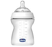 Chicco Natural Feeling 250ml Variable Flow Silicone Teat Flat Bottom Baby Bottle Age 4 Months +