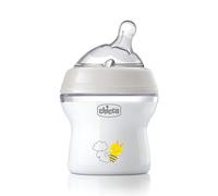 Chicco Natural Feeling Anti-Colic Baby Bottle 0 Months + 150 ml, Soft and Flexible Silicone Teat, Suitable for Mixed Breastfeeding, Slow Flow, 1 Piece, Neutral Colour