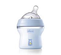 Chicco Natural Feeling Anti-Colic Baby Bottle for 0+ Months, 150 ml, with Soft Silicone Teat and Double Valve, Natural and Instinctive Feel When Vacuuming, Plastic Bottle