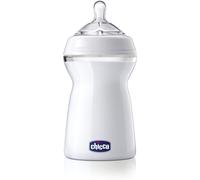 Chicco Natural Feeling Polypropylene 330ml Feeding Bottle + Silicone Teat, Elongated Tip, Fast Flow, for Age 6 Months +