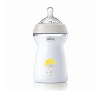 Chicco Baby Bottle Natural Feeling Anti-Colic 330ml 6+mo Soft, Flexible Silicone Teat Transparent